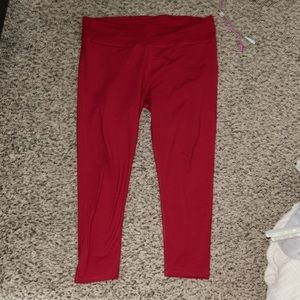 Women's XL Fabletics Red leggings with hidden waist pocket-worn few times only